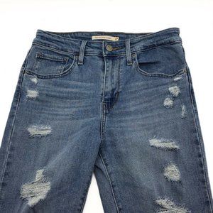 Levis 721 High Rise Skinny Jeans 26 Distressed